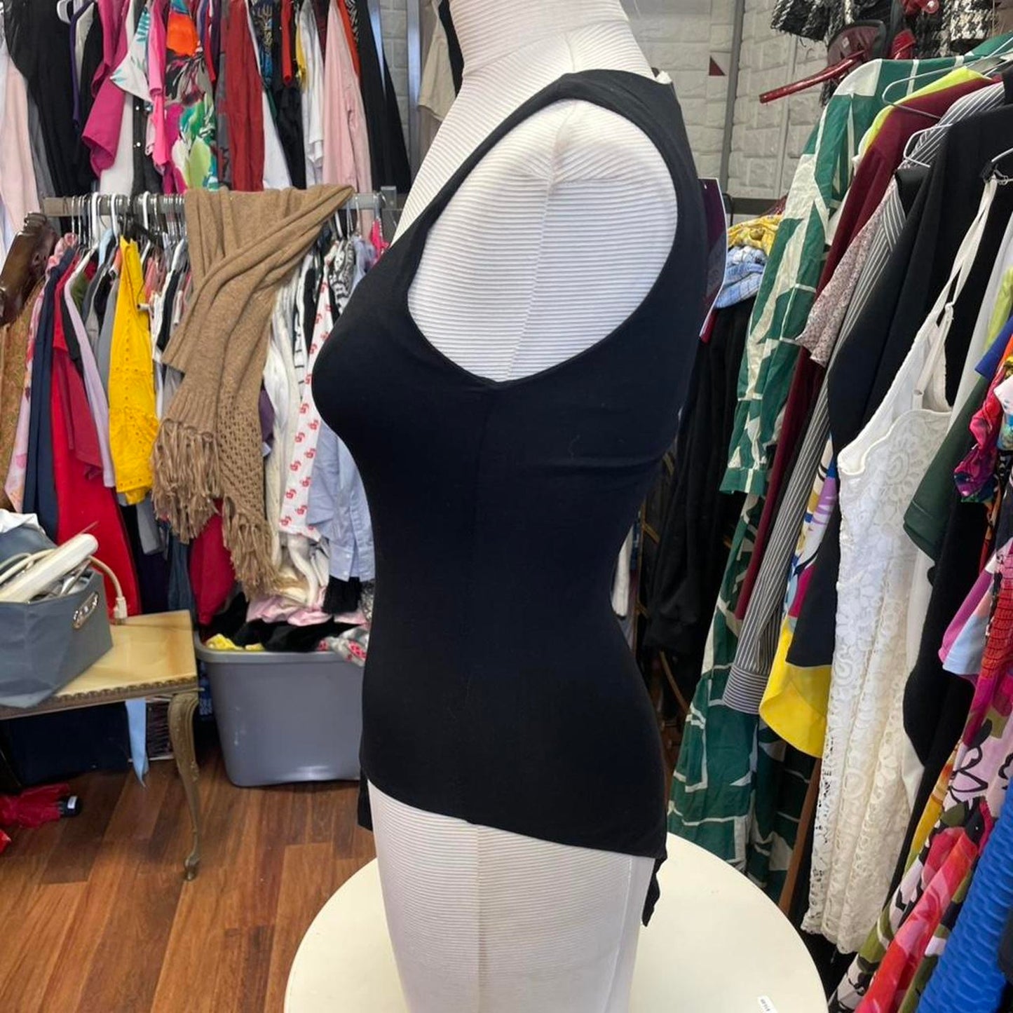 Black bodycon dress with cut