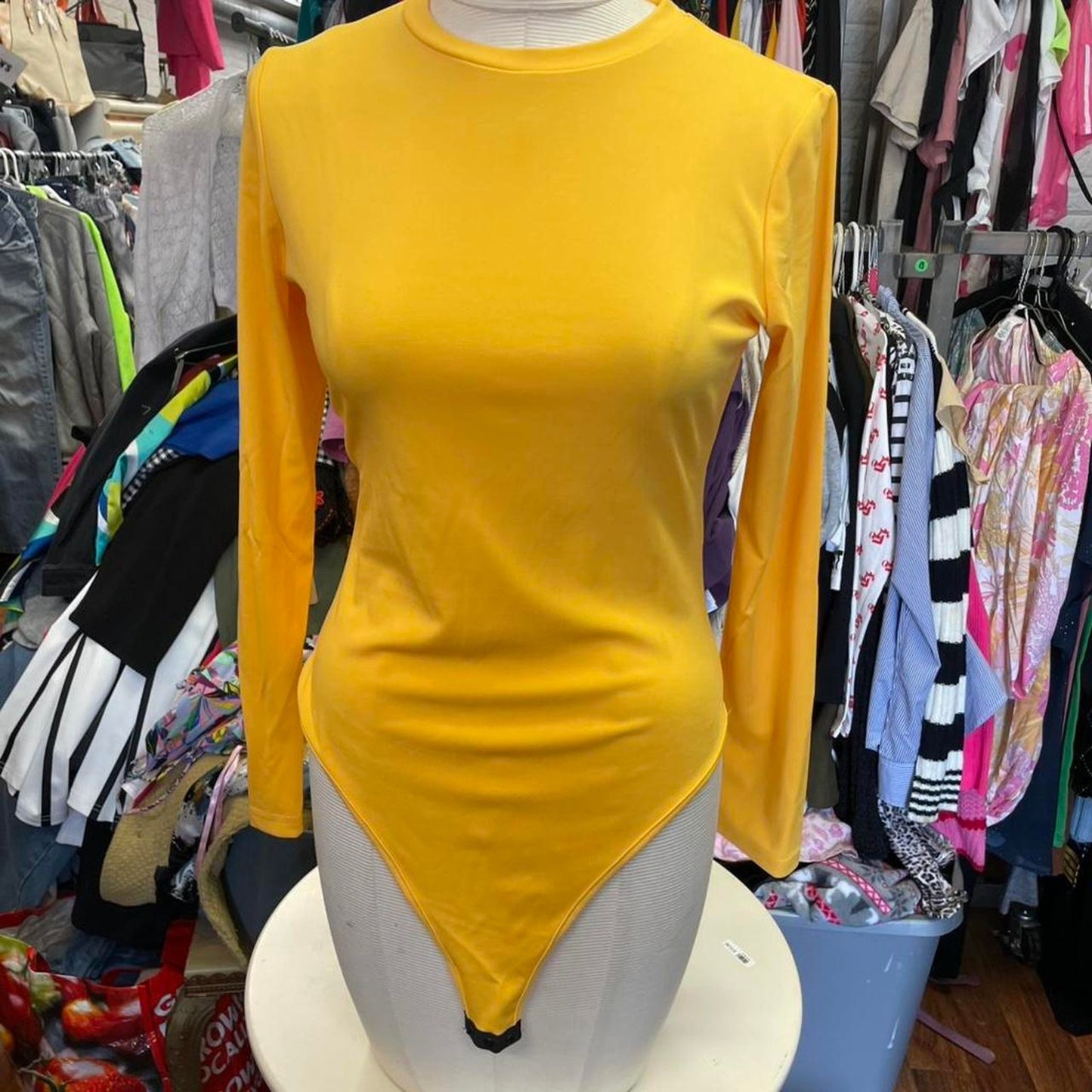 Yellow long sleeve bodysuit size