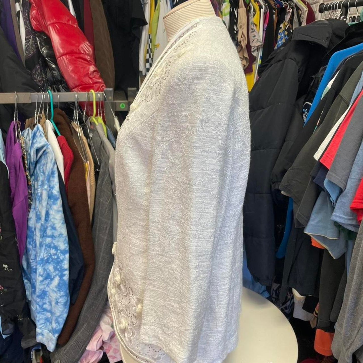 Psalms civ white silk jacket