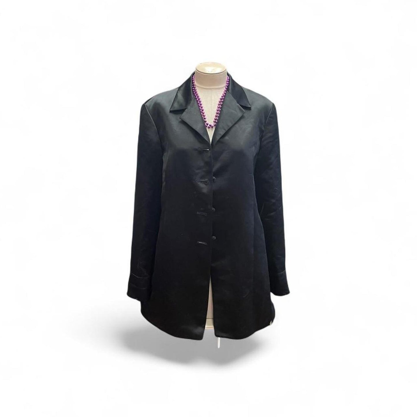 Evan picone black satin blazer