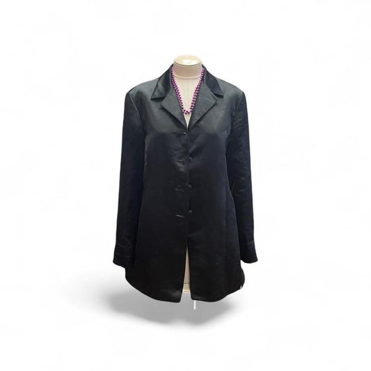 Evan picone black satin blazer