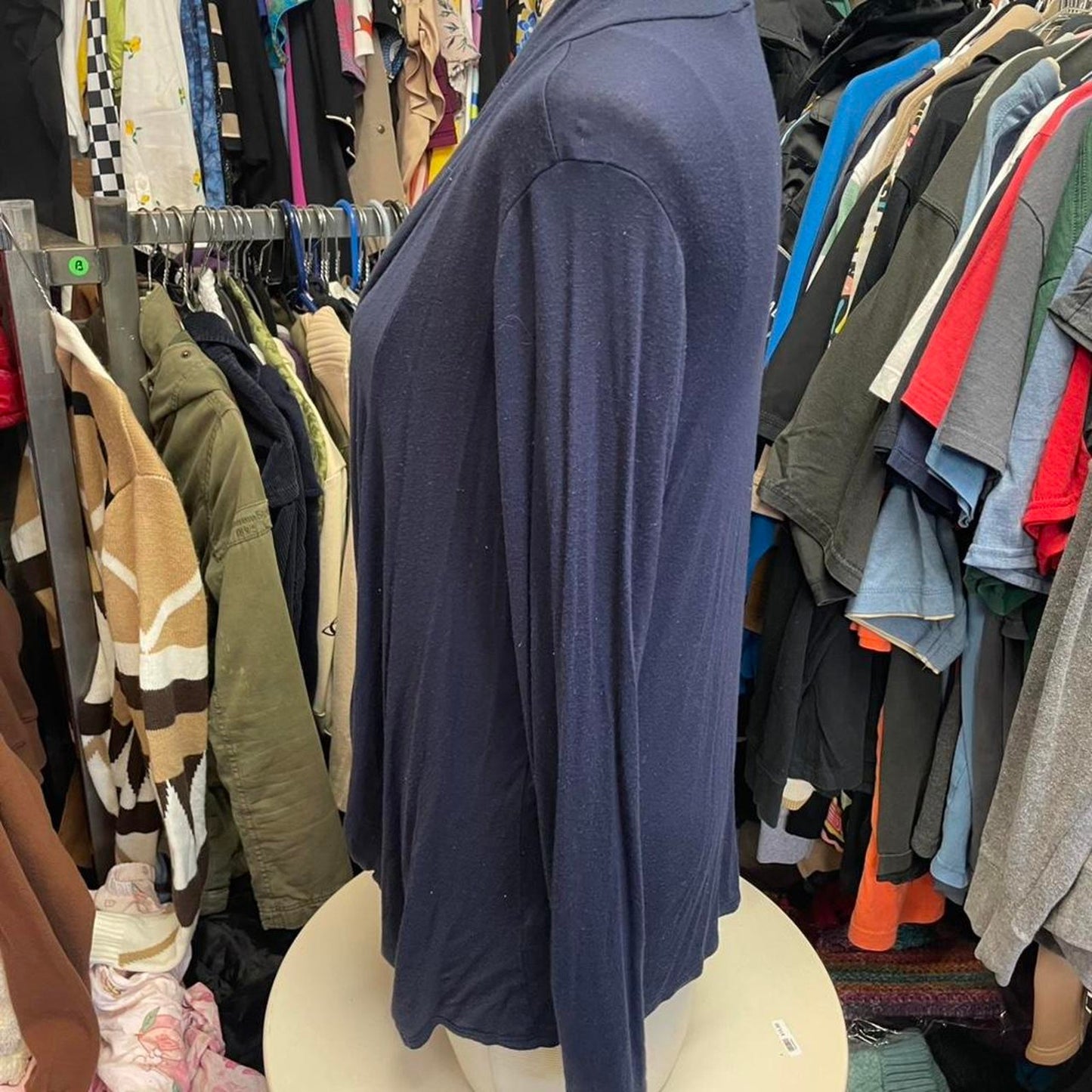 Navy blue long sleeve open