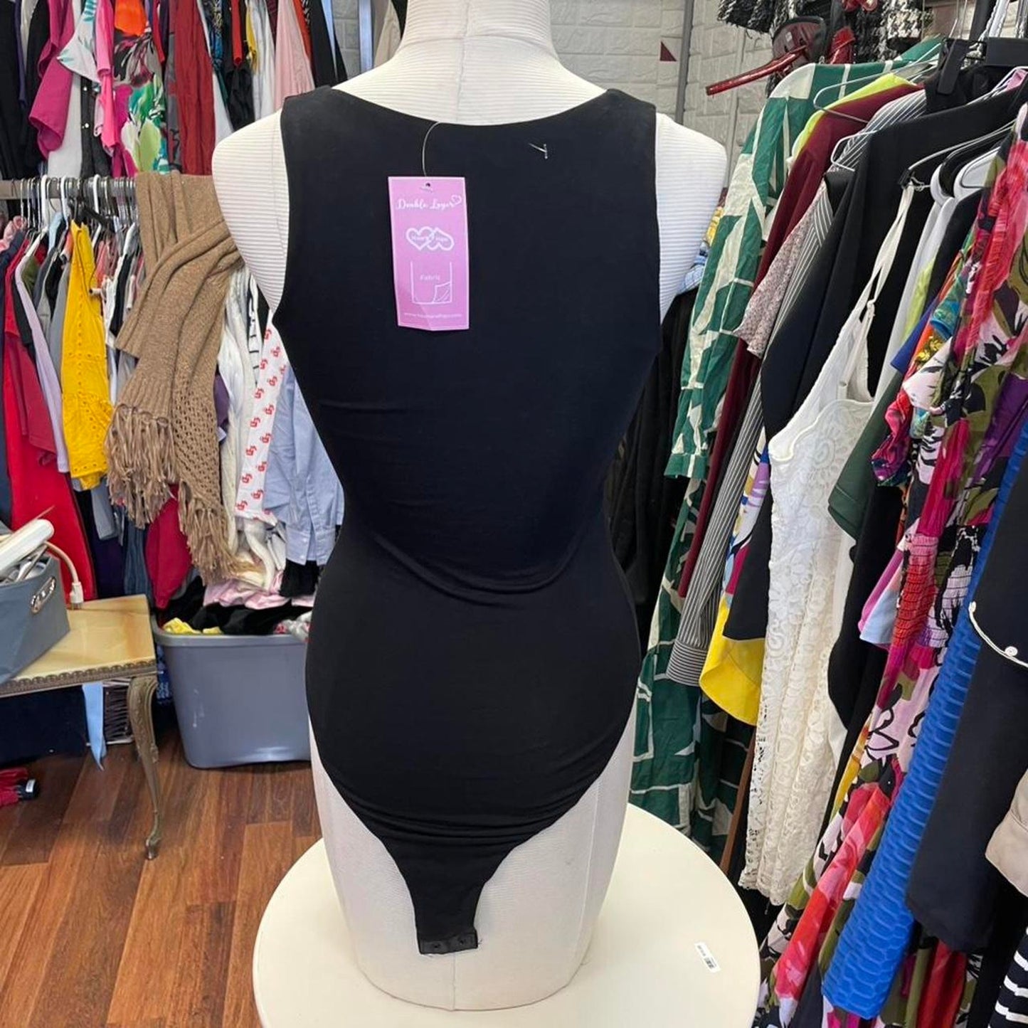 Black bodycon dress with cut