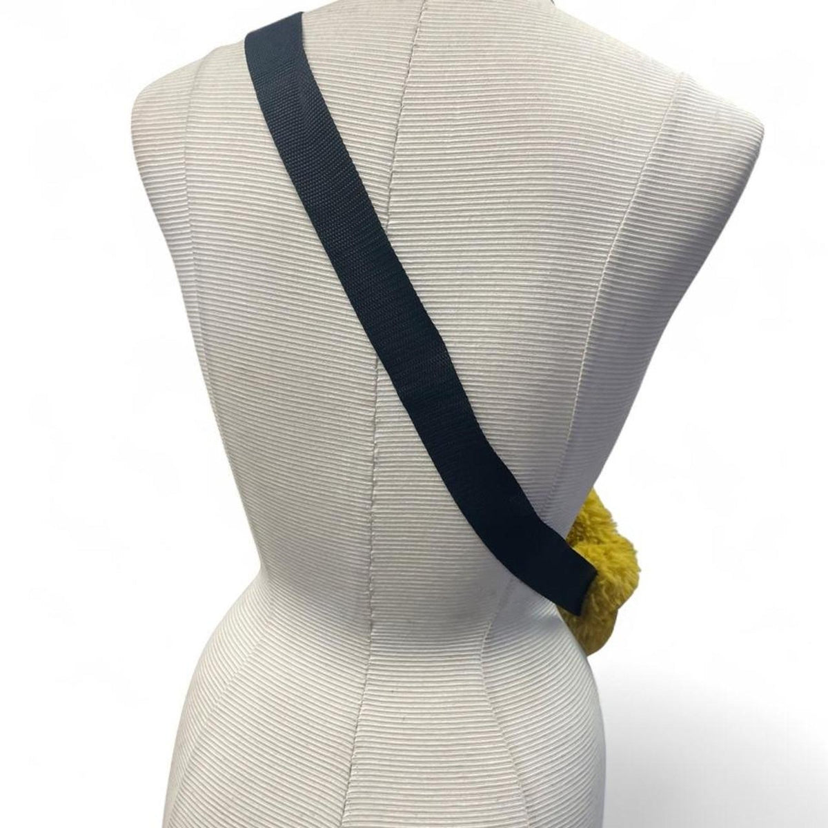 Yellow faux fur crossbody bag