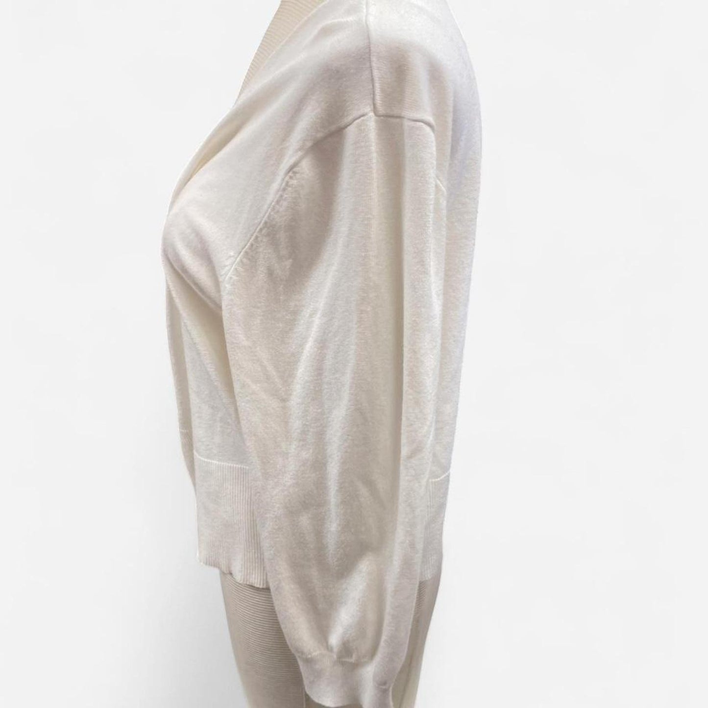 Cream zip up cardigan with
