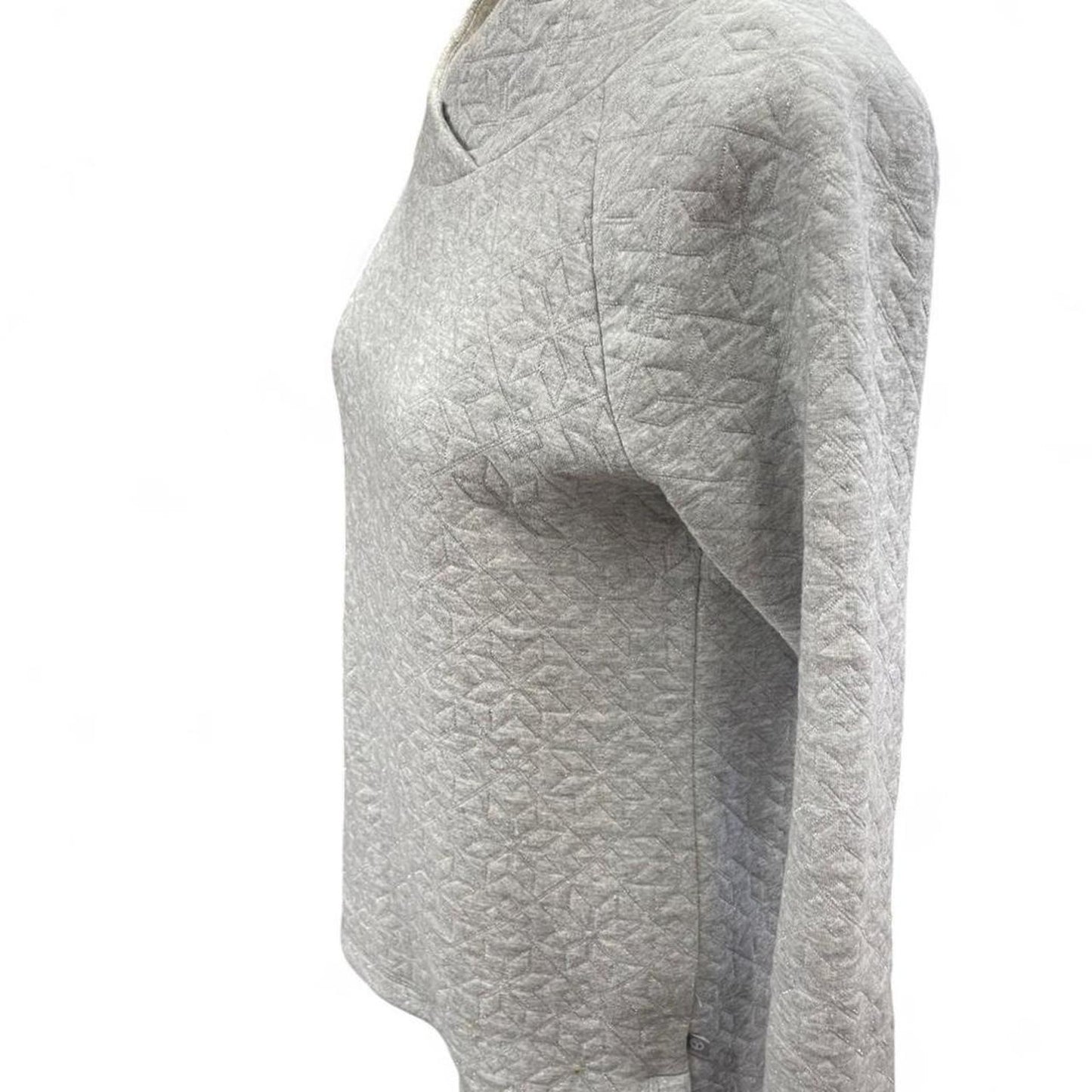 Talbots grey quilted cowl neck