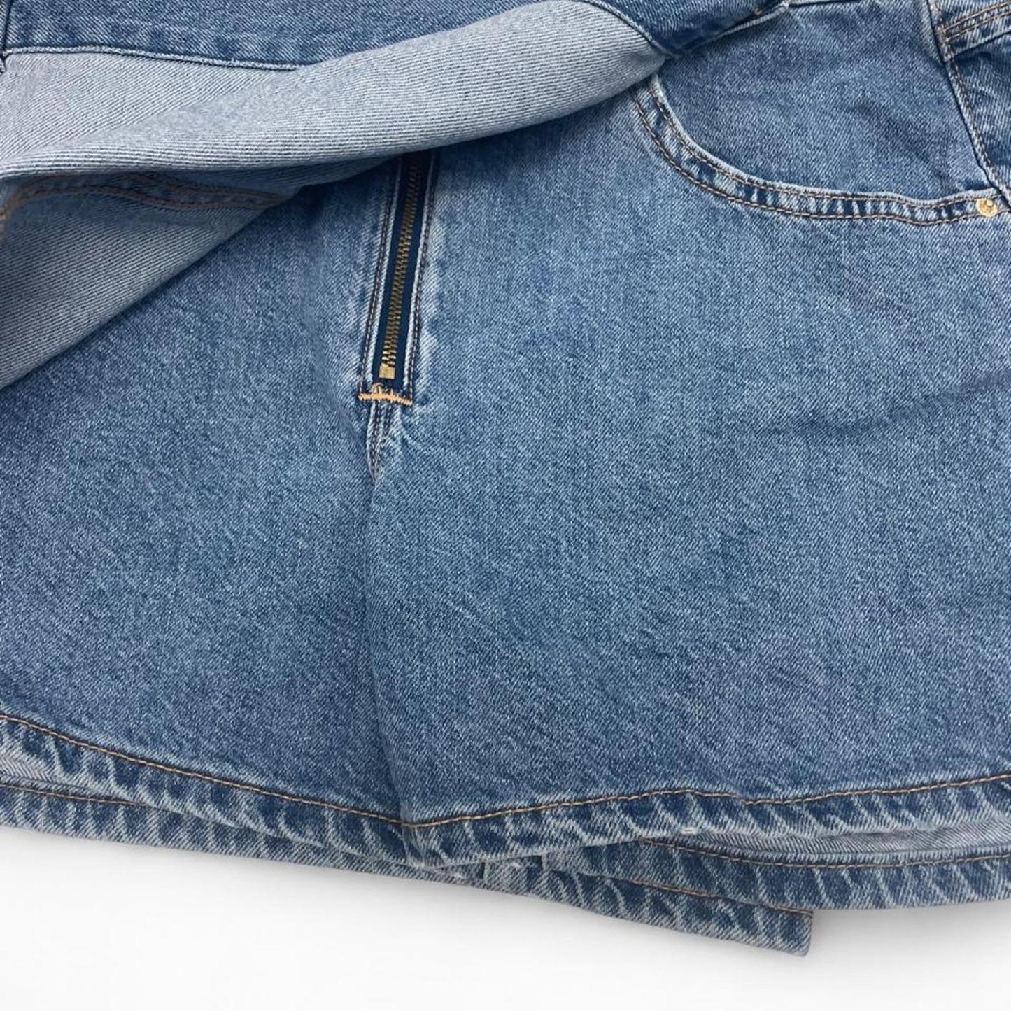 Zara blue denim mini skirt