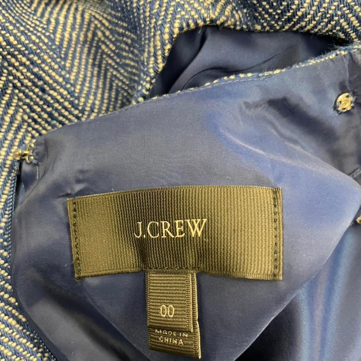 Jcrew blue herringbone dress size