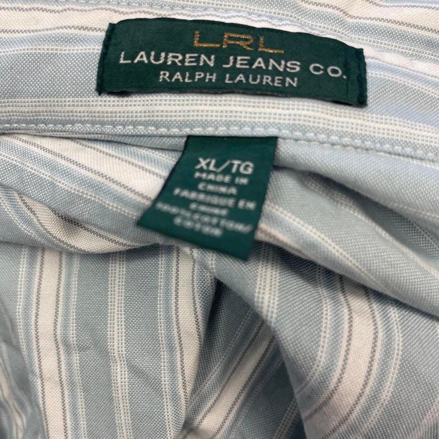 Ralph lauren blue striped button up