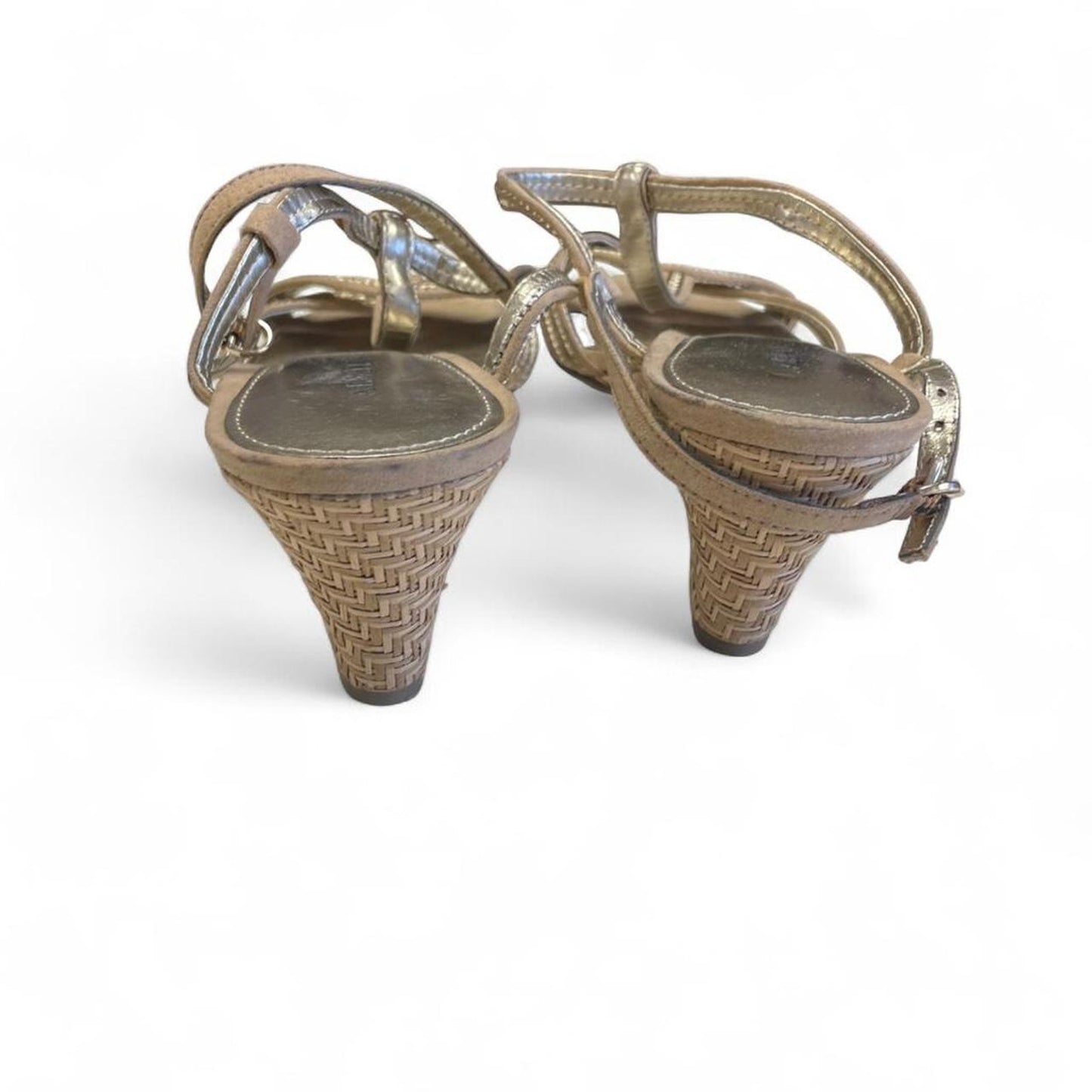 Alfani gold metallic wedge sandals