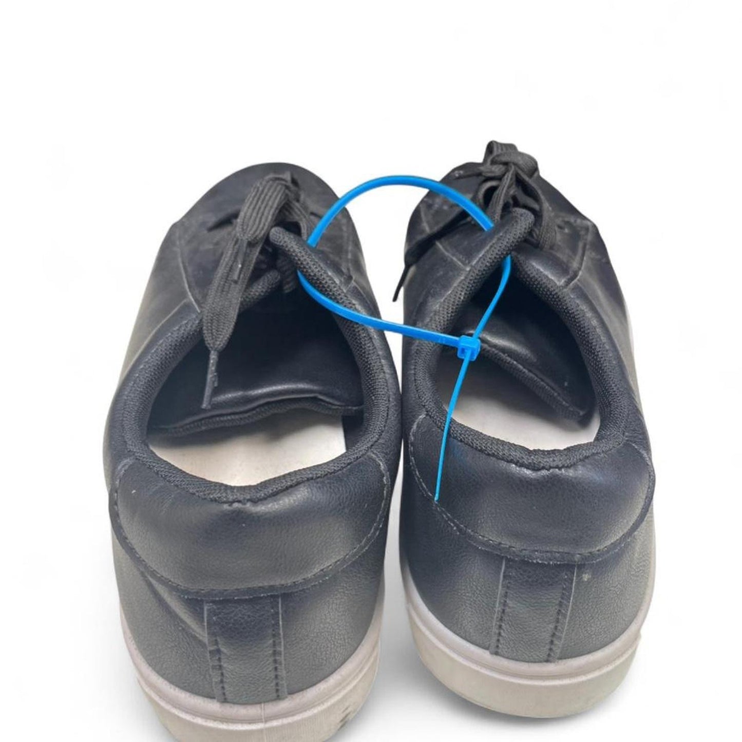 Black leather lace up sneakers