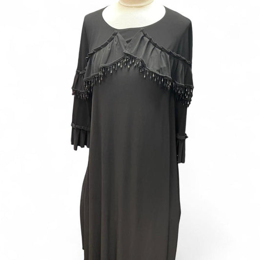 Black maxi dress with ruffles