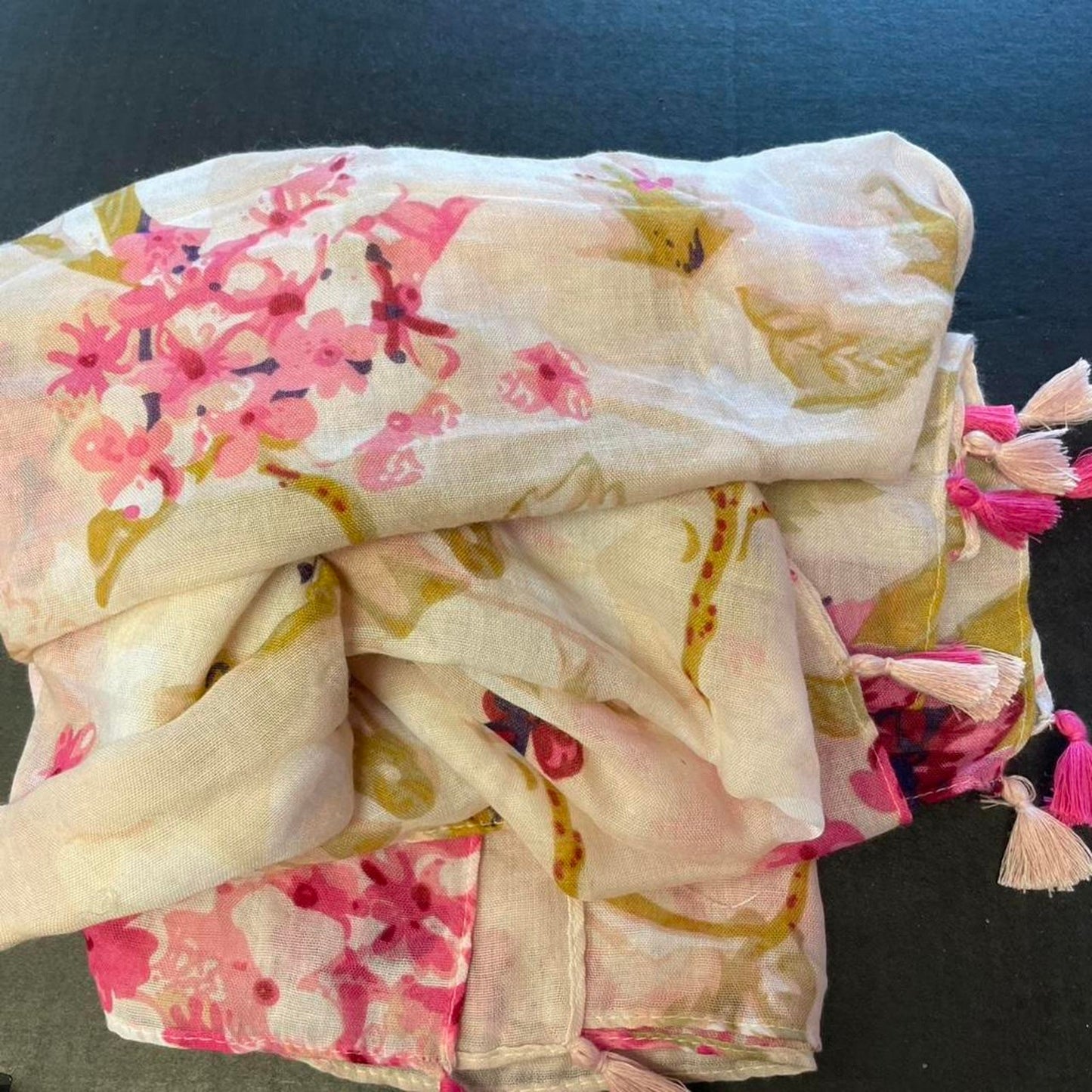 Copied - Pink and yellow floral scarf