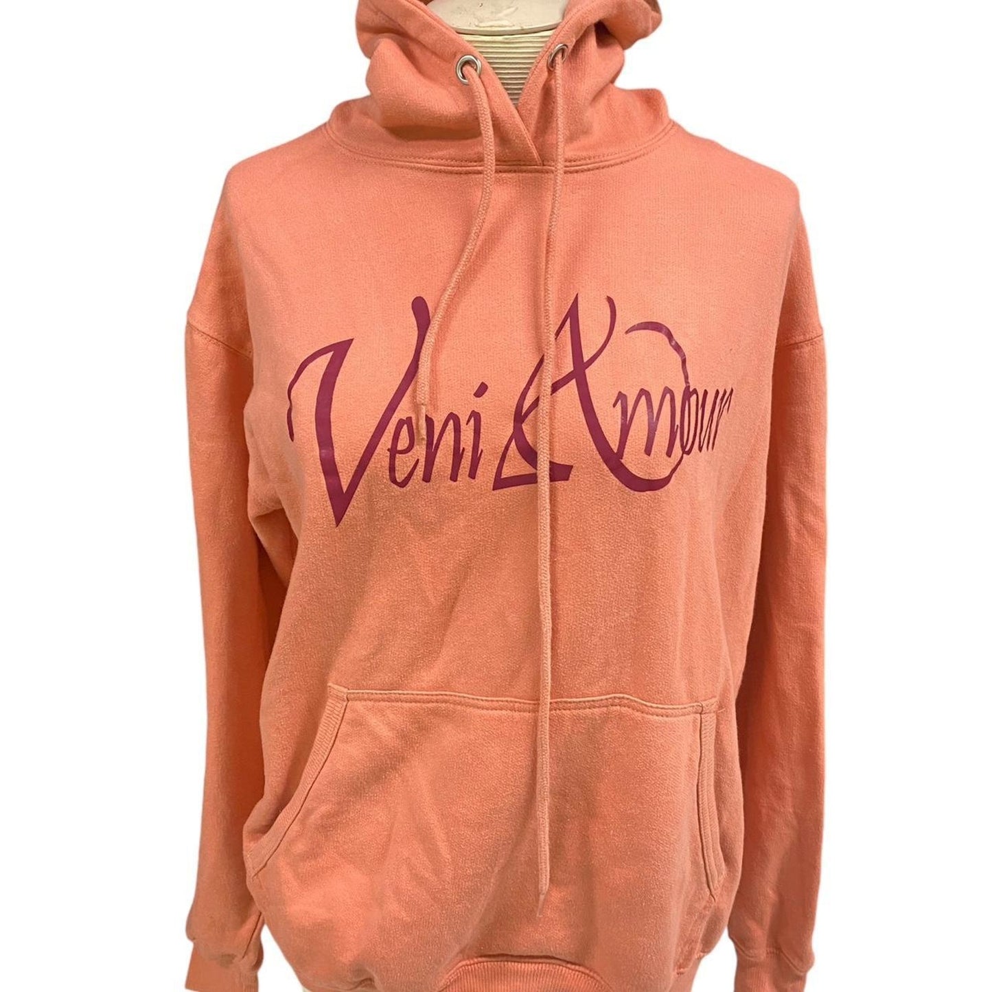 Orange and burgundy hoodie