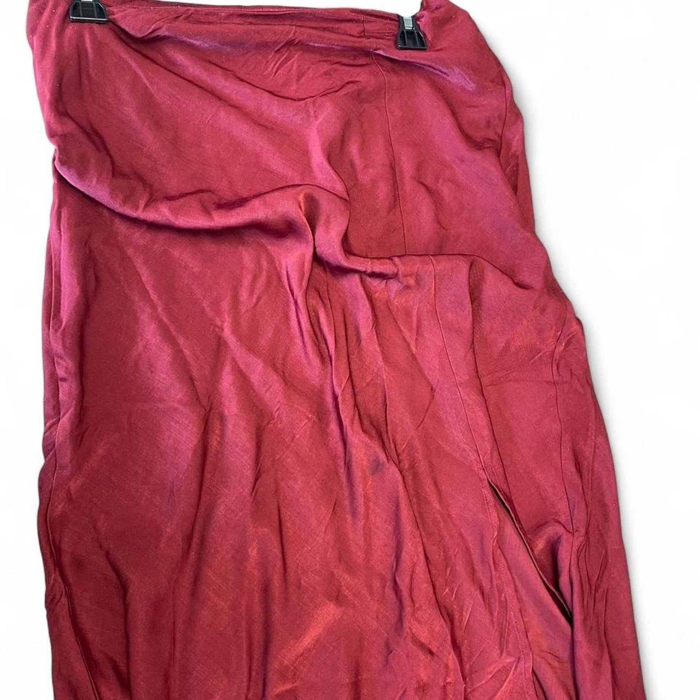 Burgundy satin maxi skirt