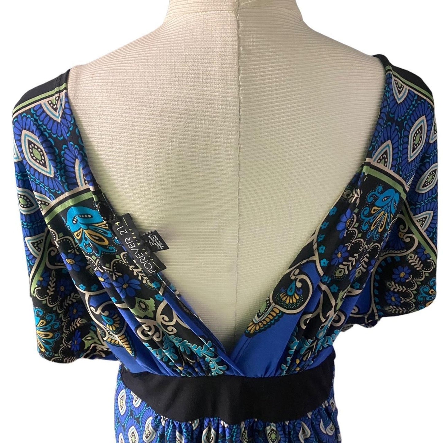 Blue and black maxi dress