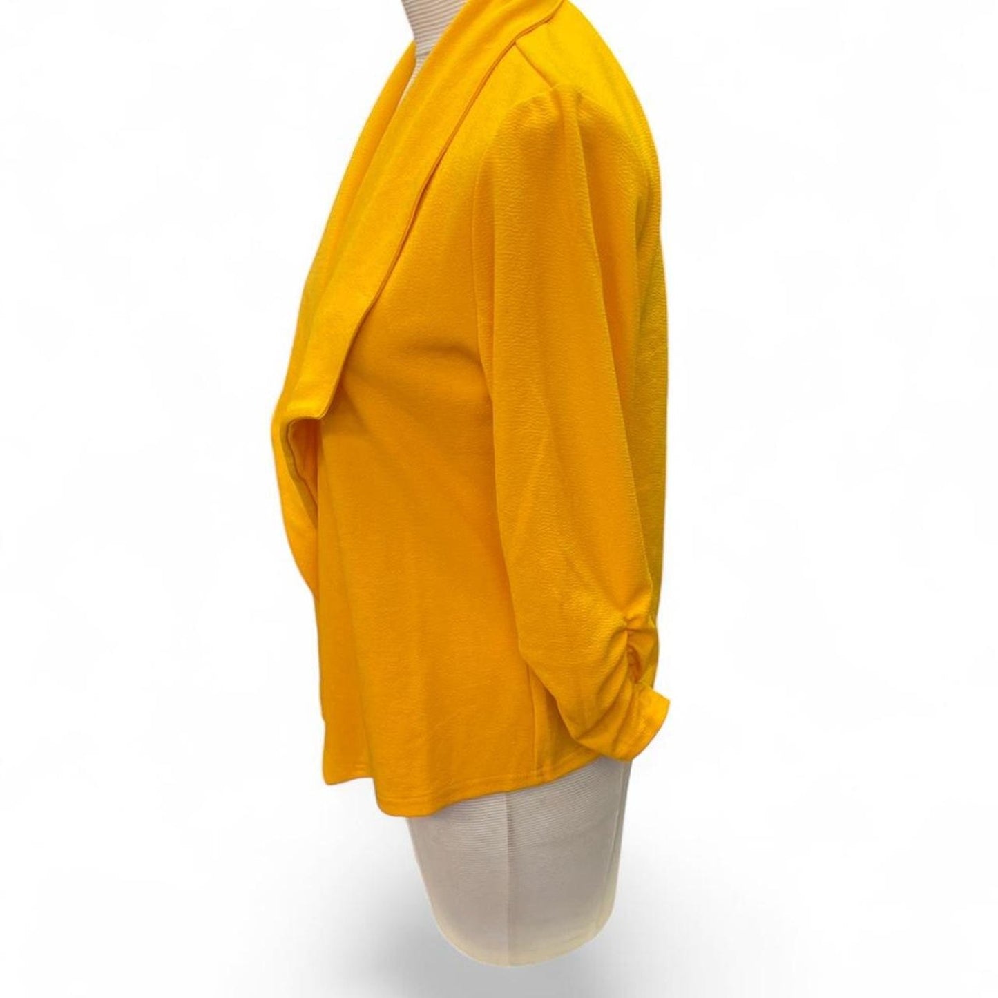 Yellow open front cardigan with