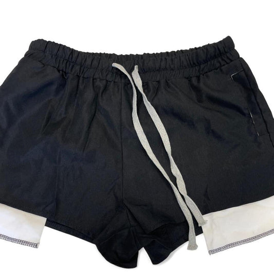 Black shorts with drawstring waistband