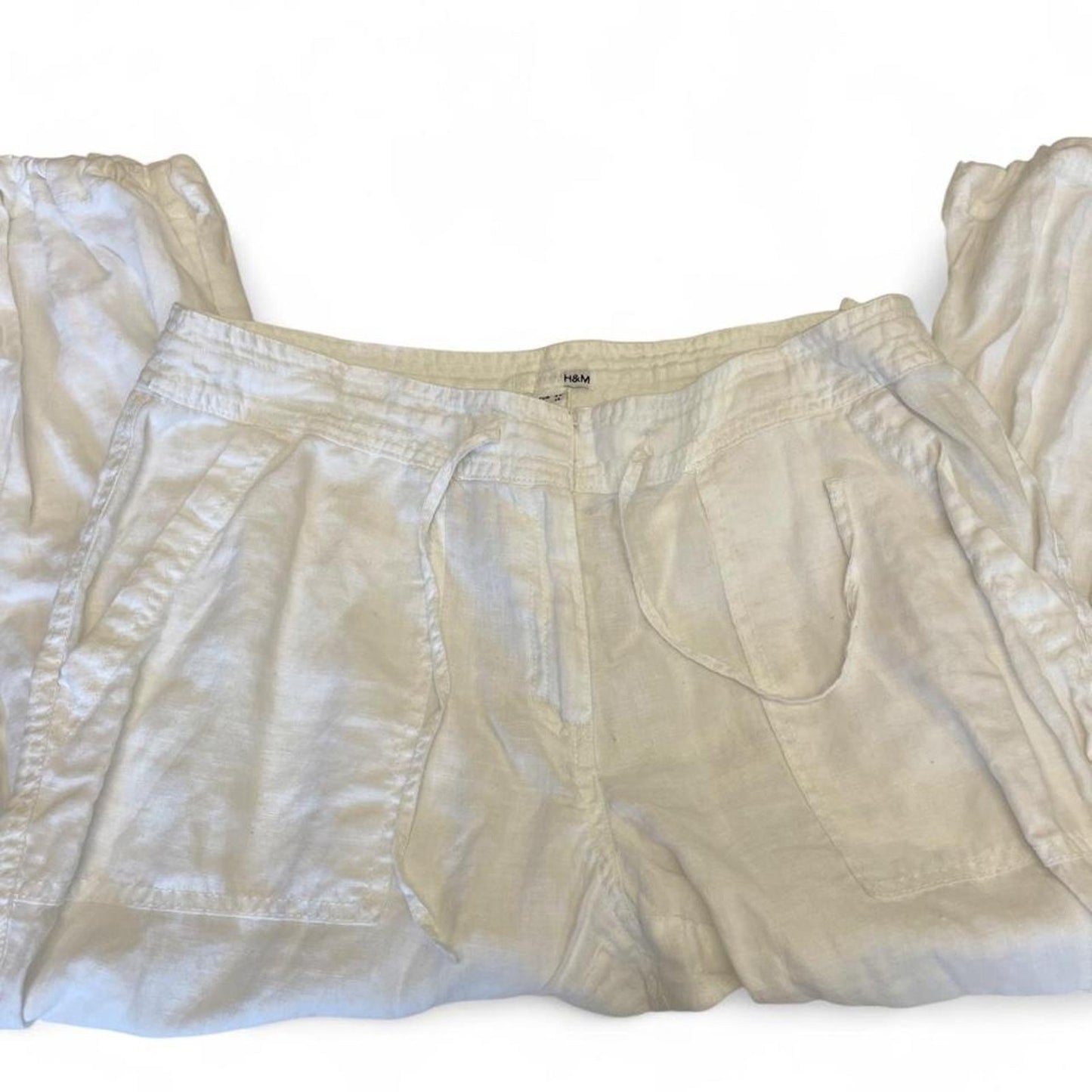 Hm white linen pants size