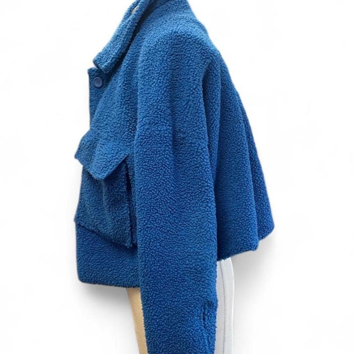 Blue sherpa jacket with pockets