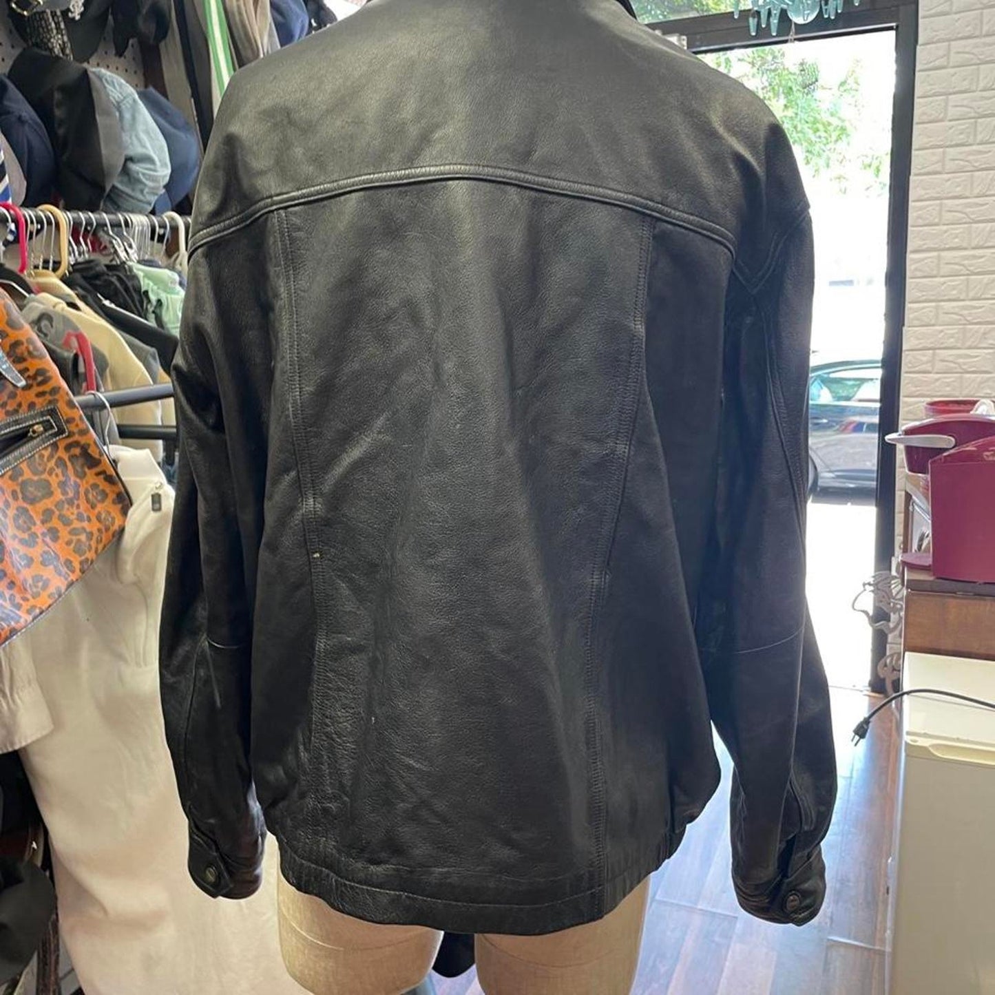 Black leather jacket