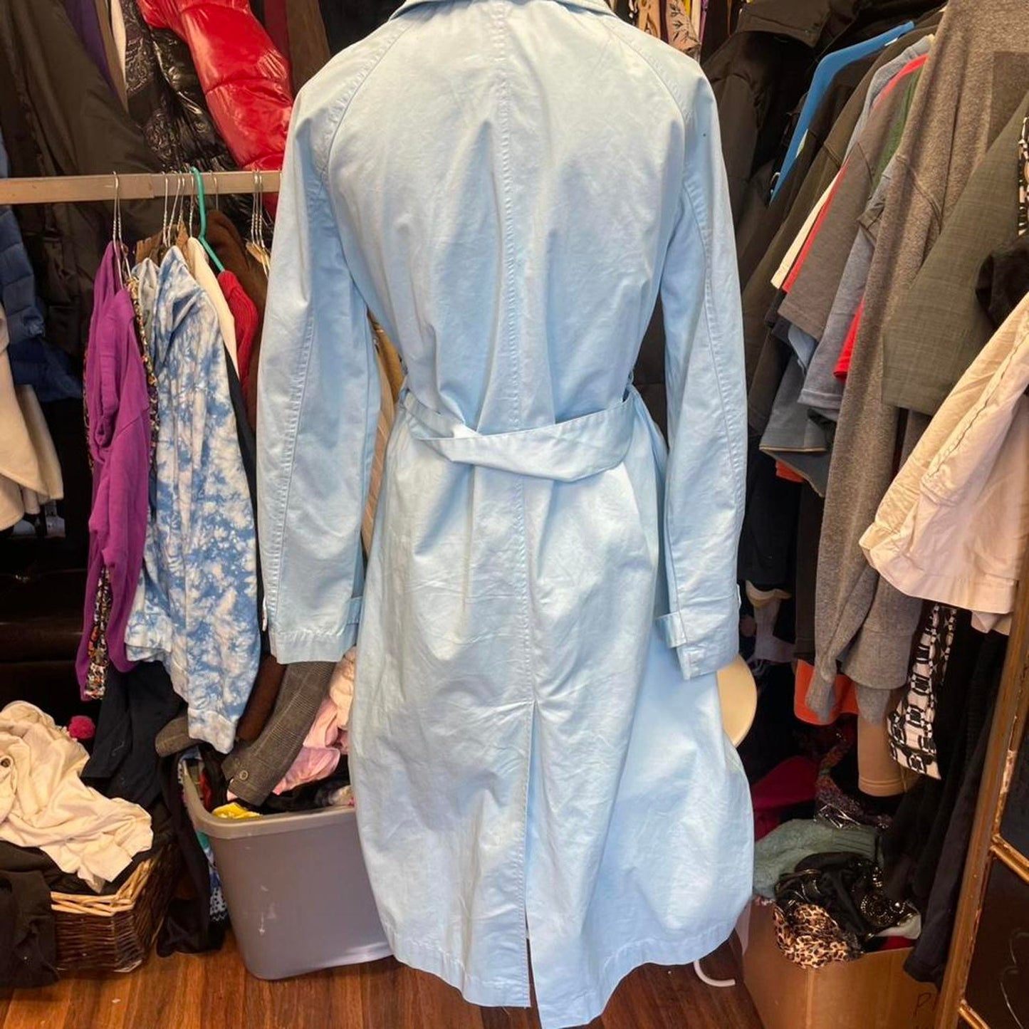 A new day light blue trench