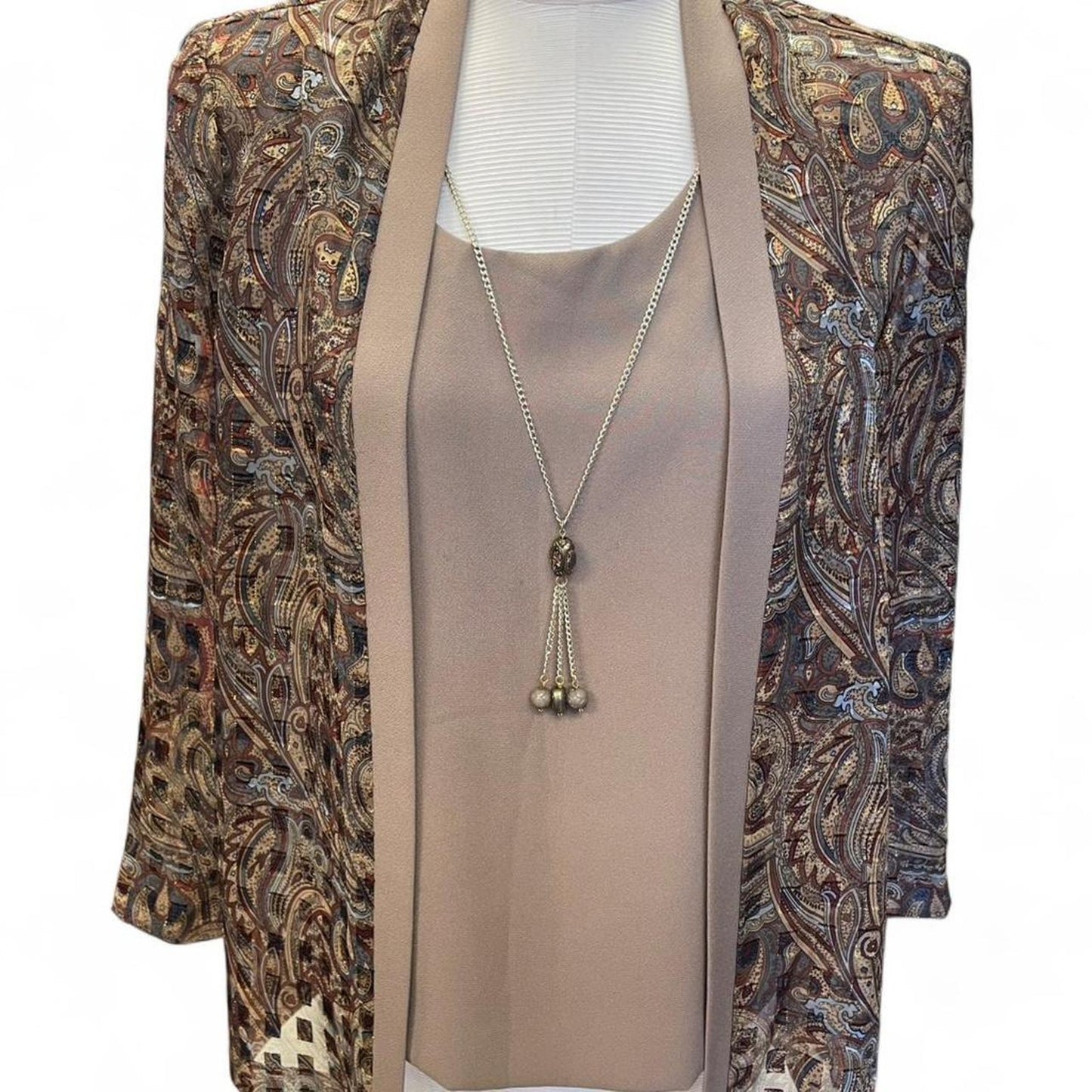 Rm richards brown paisley print
