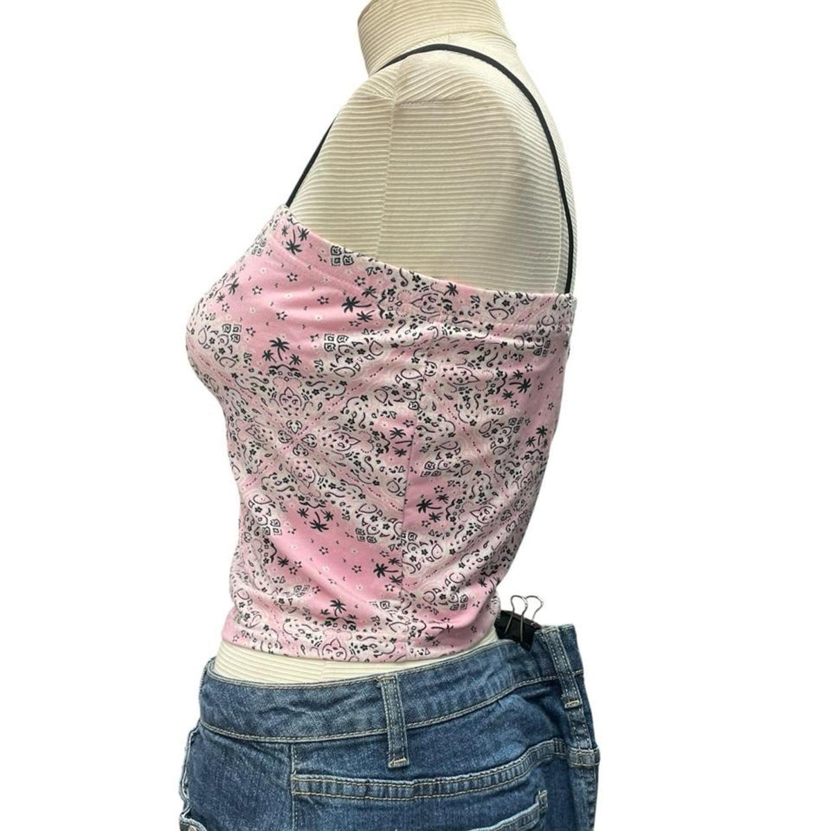 Pink bandana print tank top