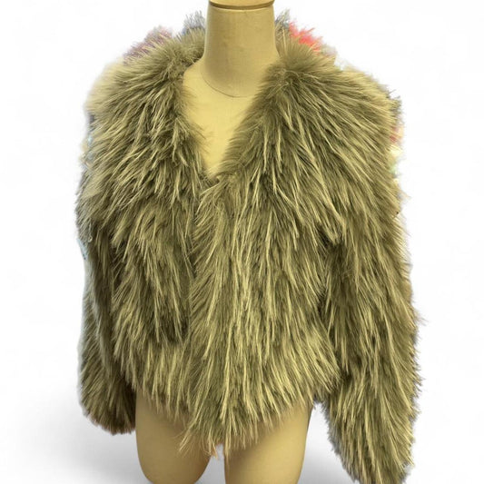 Forever 21 green faux fur