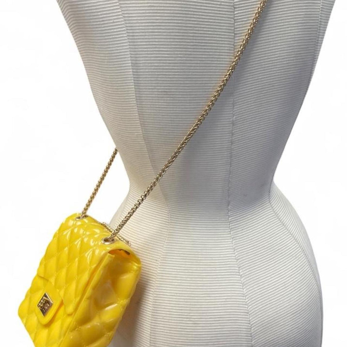 Yellow quilted crossbody bag