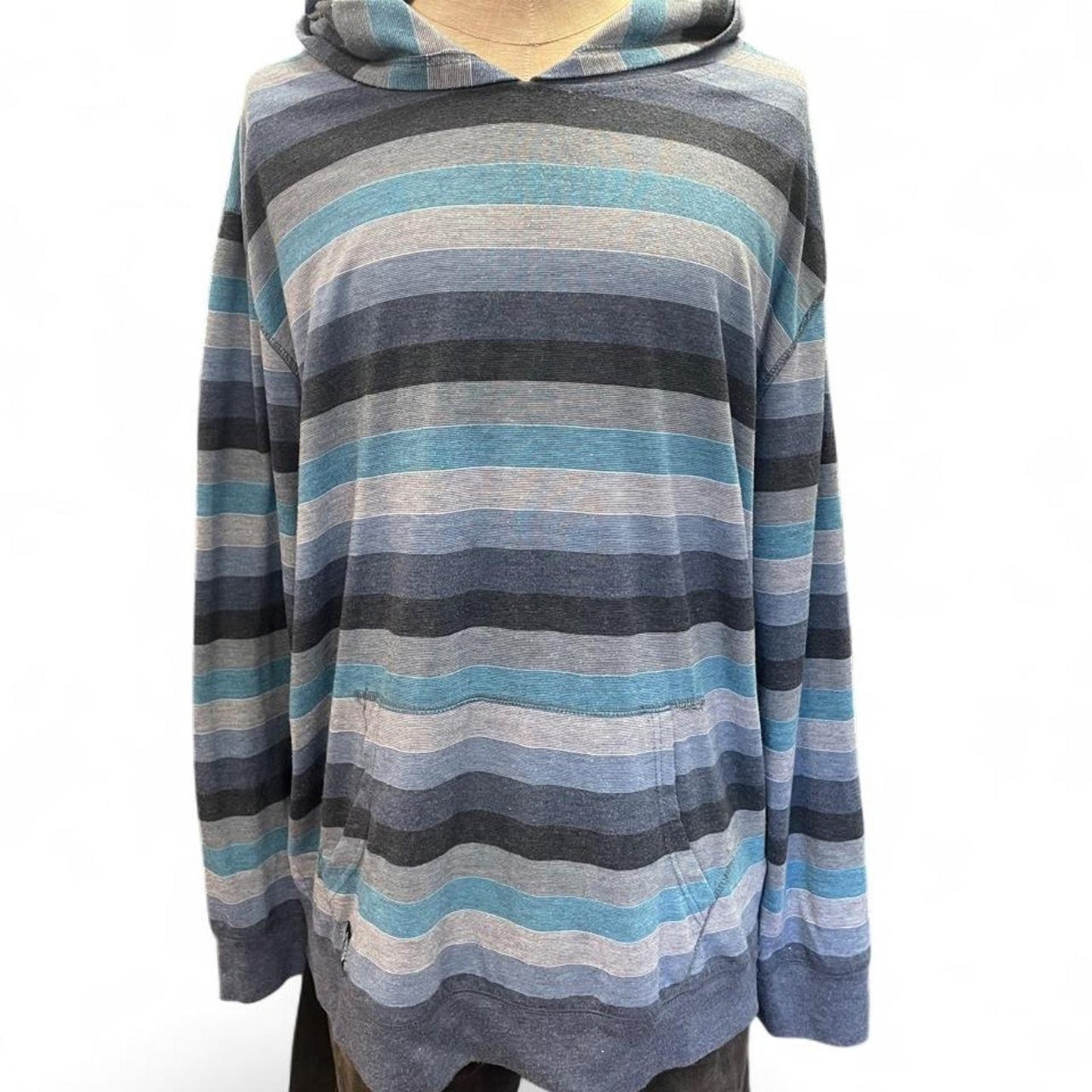 Swiss cross blue striped hoodie