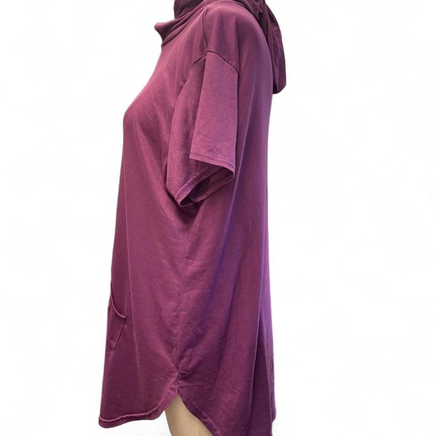 Purple hooded tunic top size