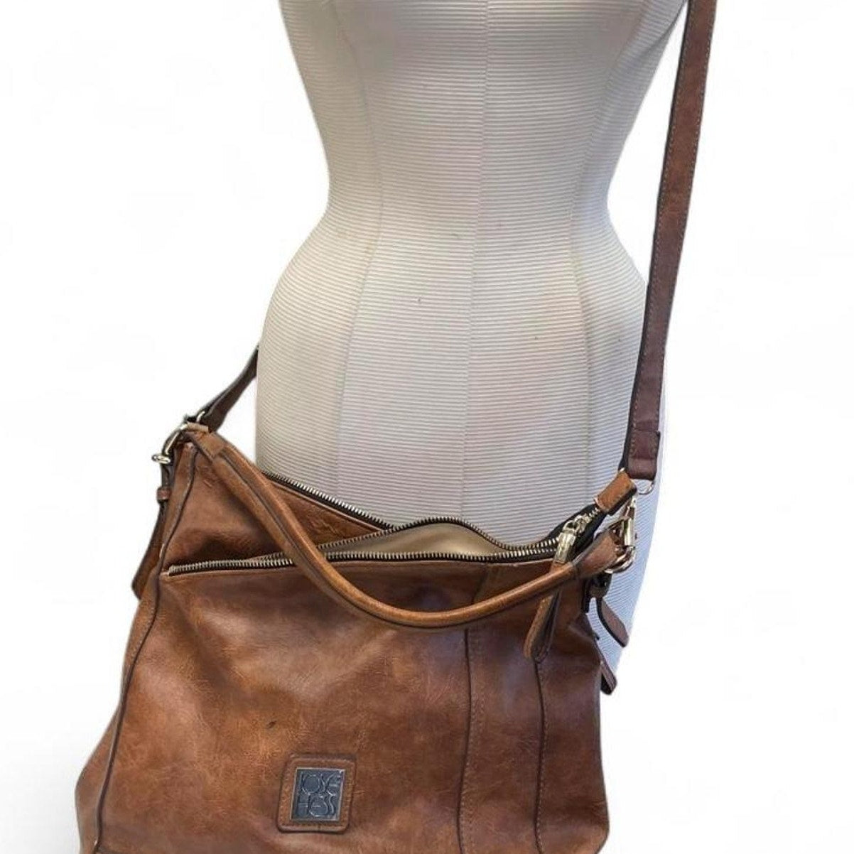 Love hat brown leather shoulder