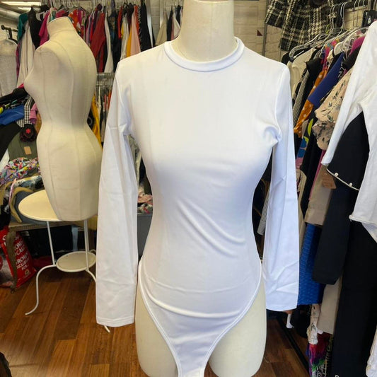 White long sleeve bodysuit with