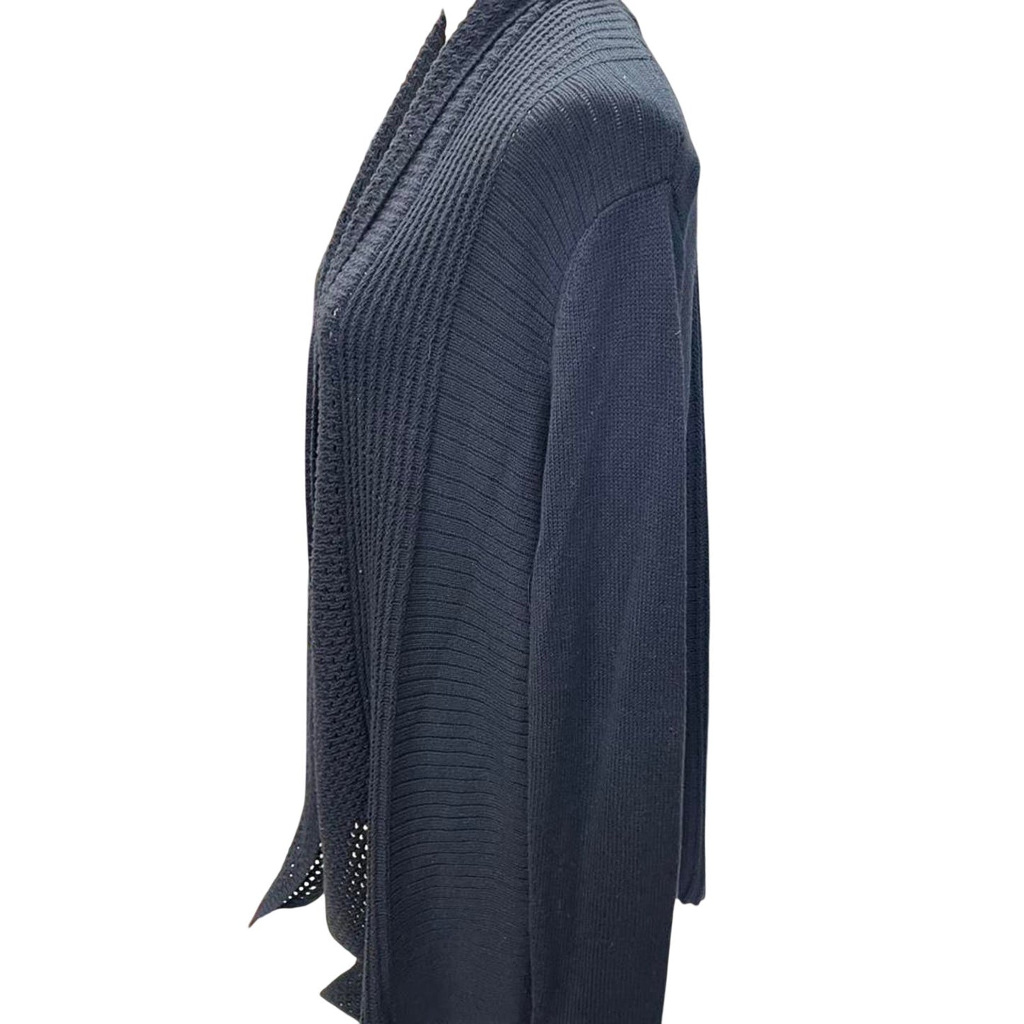 Navy blue knit cardigan with
