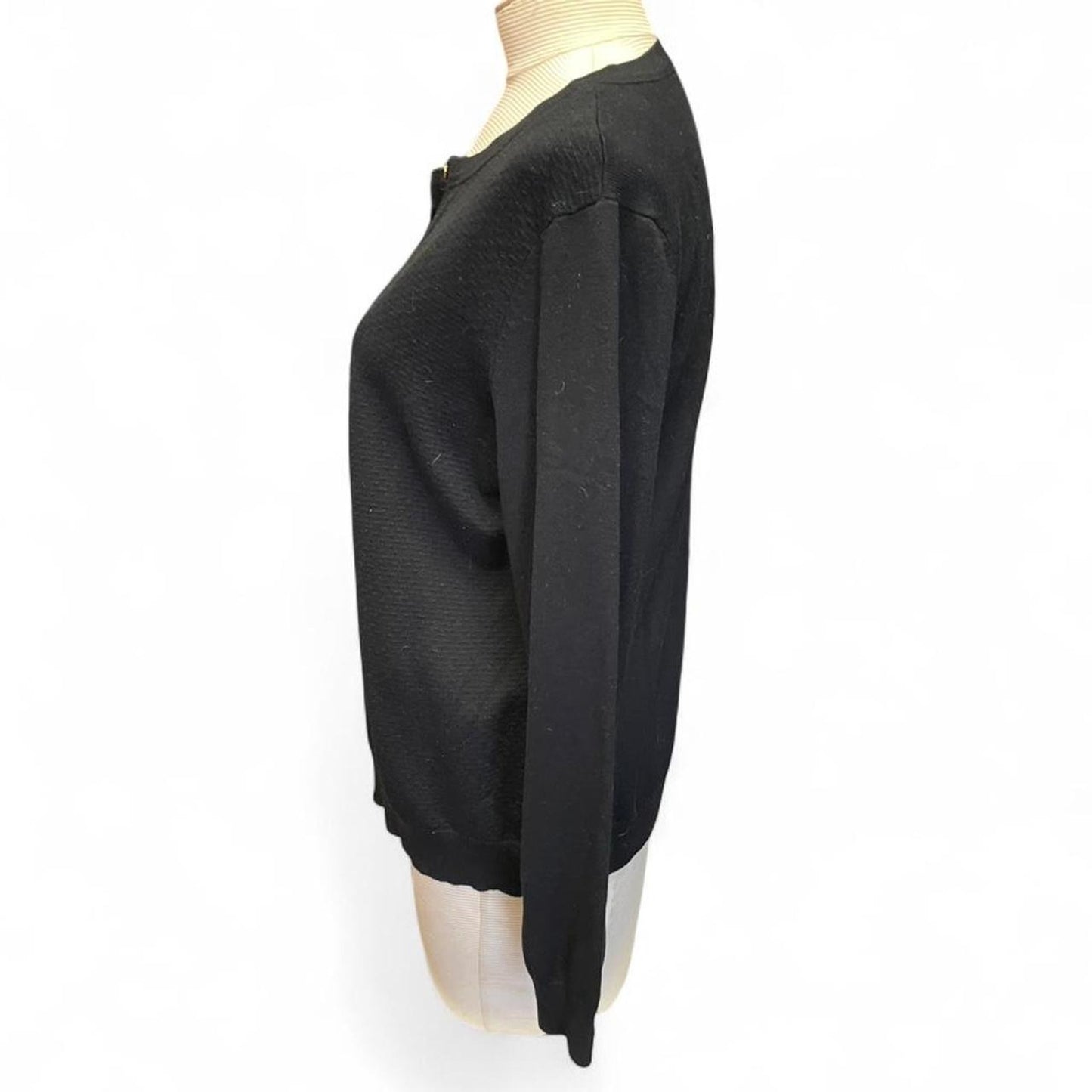 Black charter club button cardigan