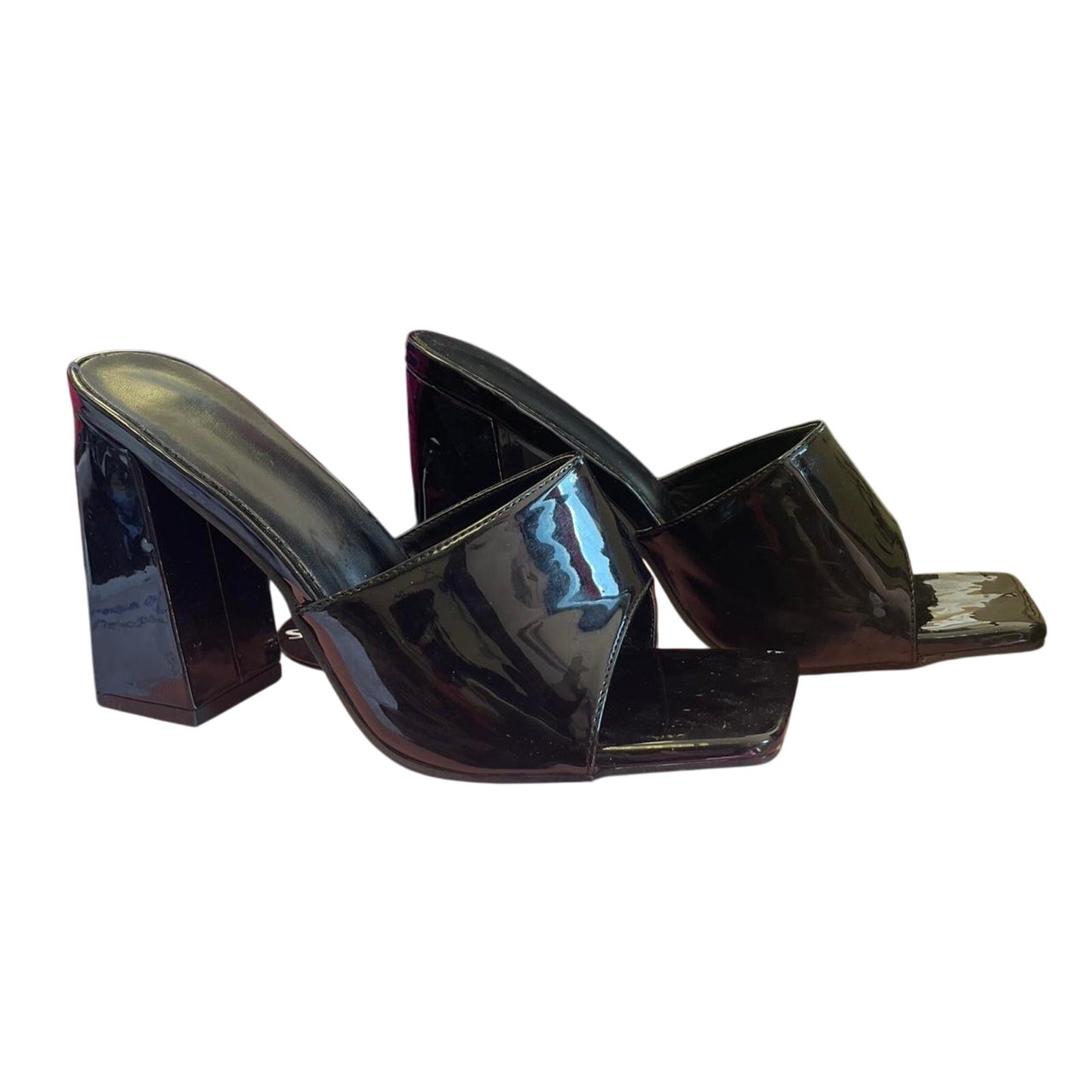 Black patent leather square toe