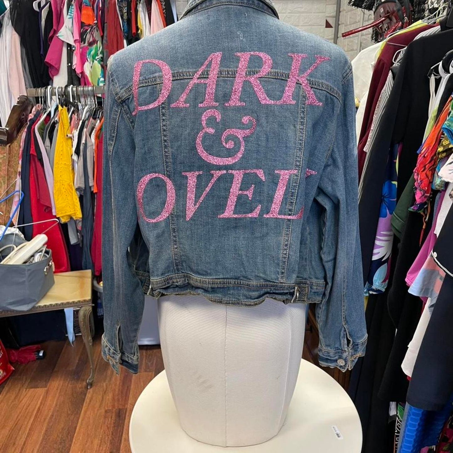 Y2k embellished denim jacket size