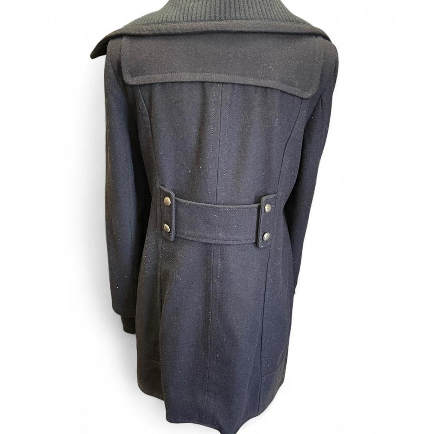 Buffalo navy blue wool blend coat