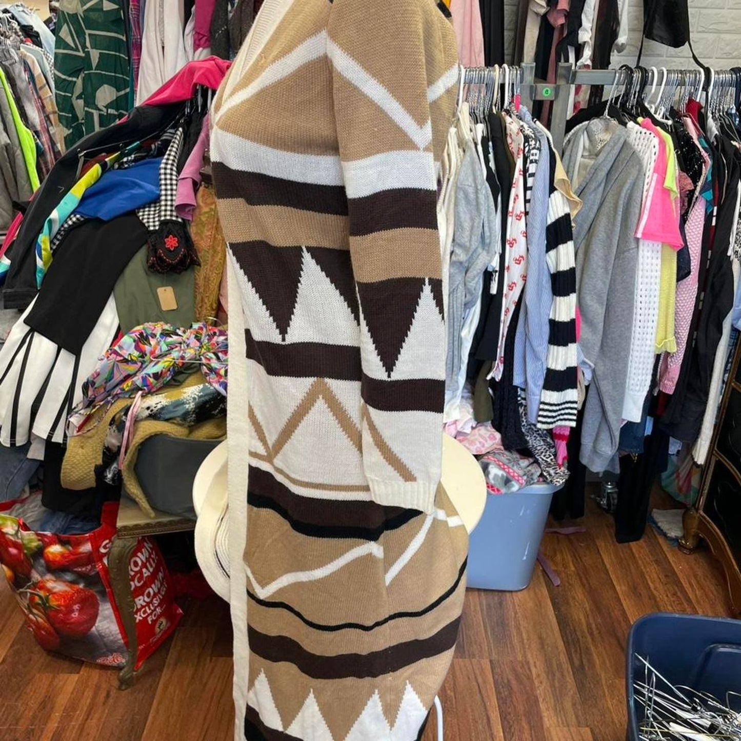 Brown and cream aztec print