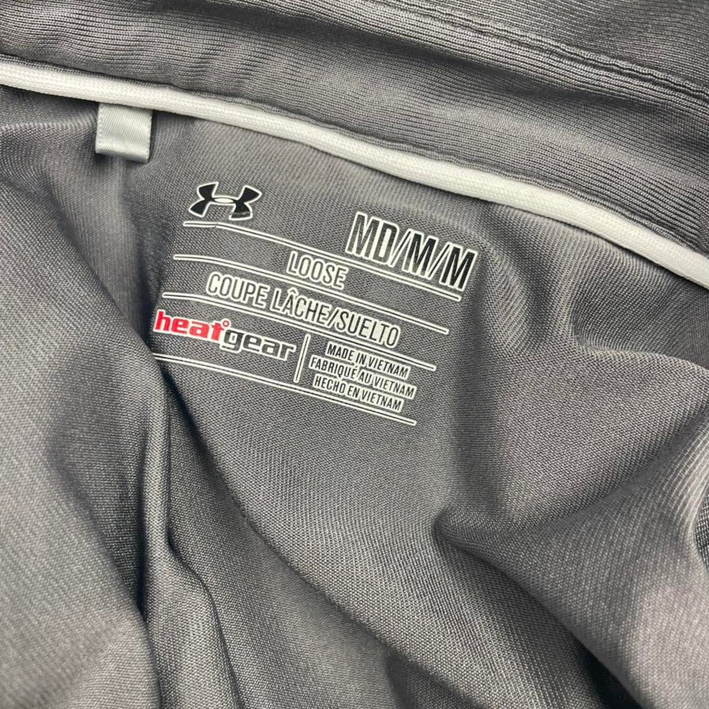 Under armour grey striped polo