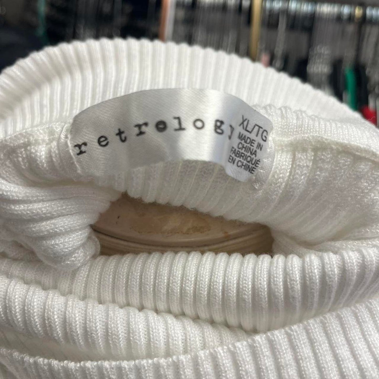 White ribbed turtleneck tank top