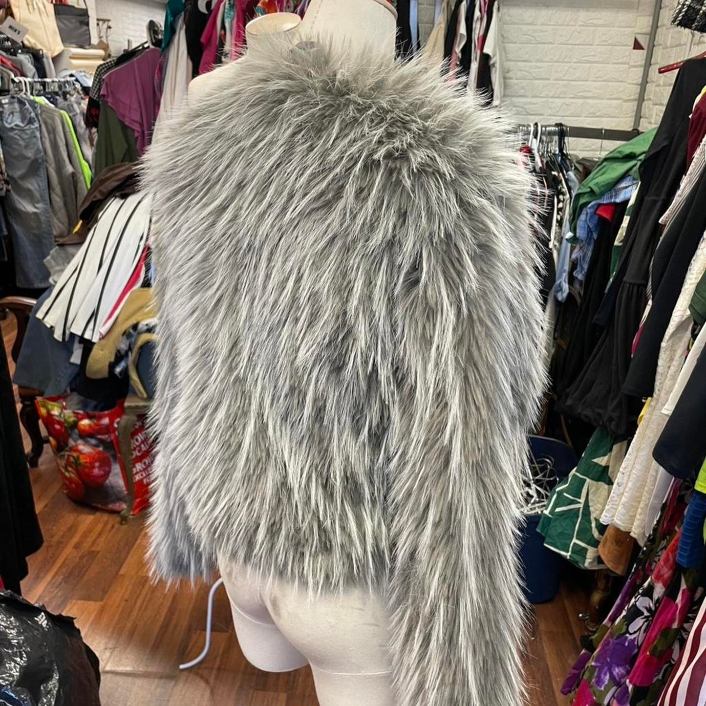 Forever 21 green faux fur