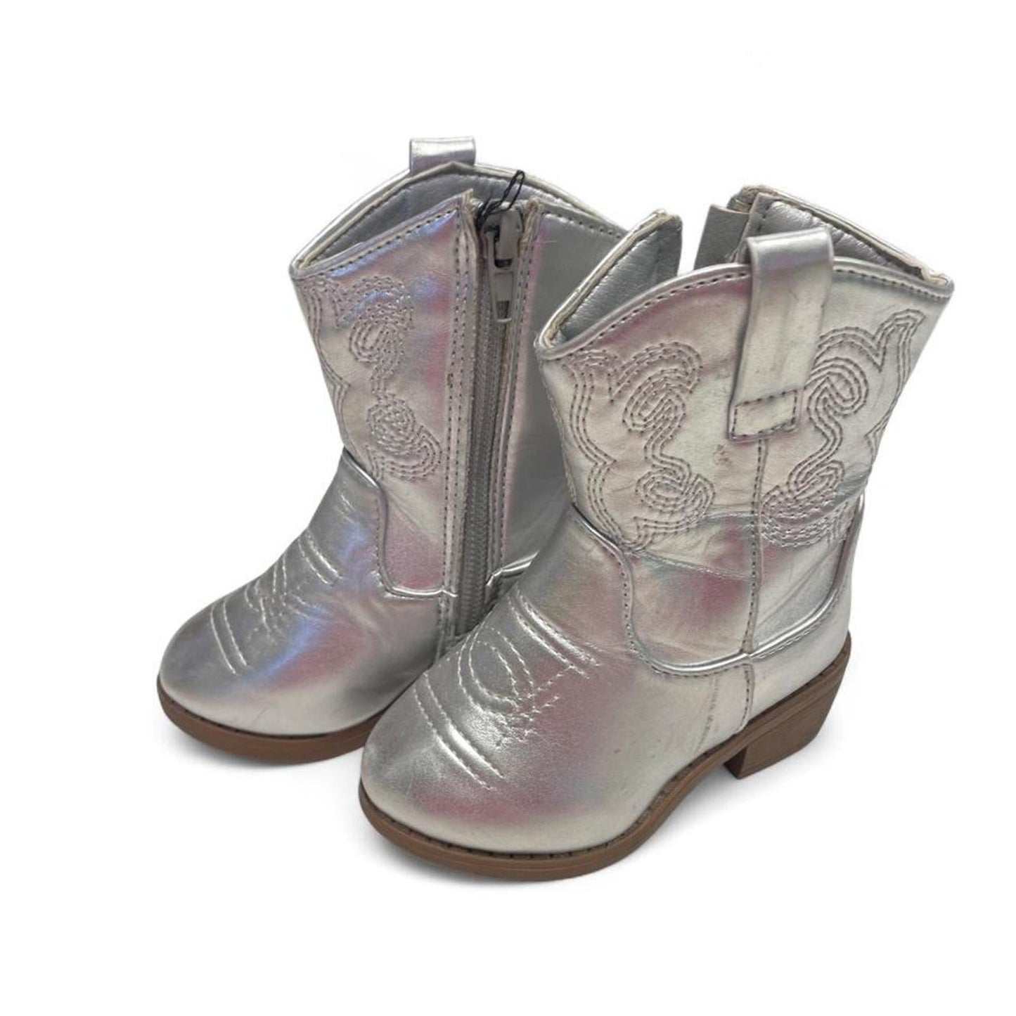 Silver cowboy boots