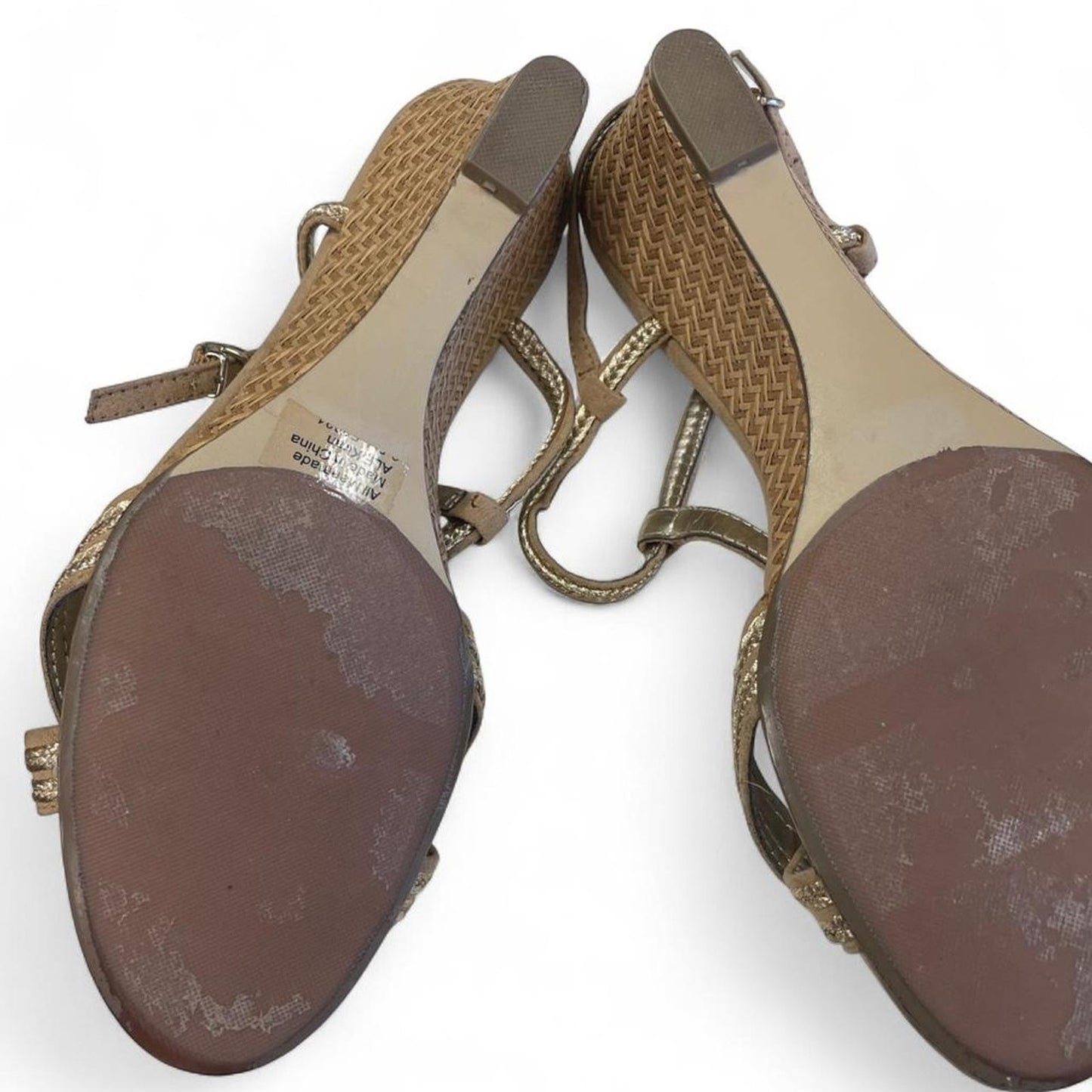 Alfani gold metallic wedge sandals