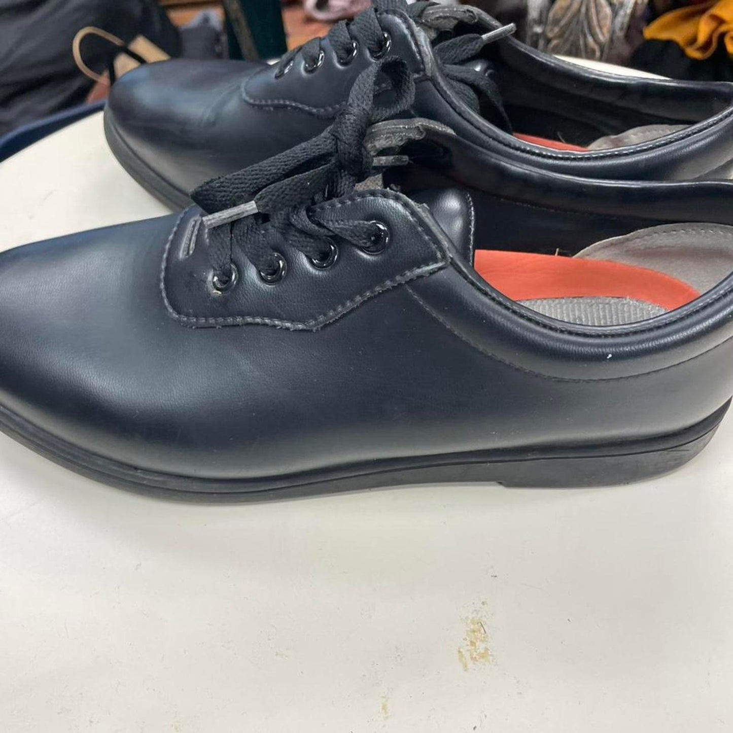 Black leather lace up shoes