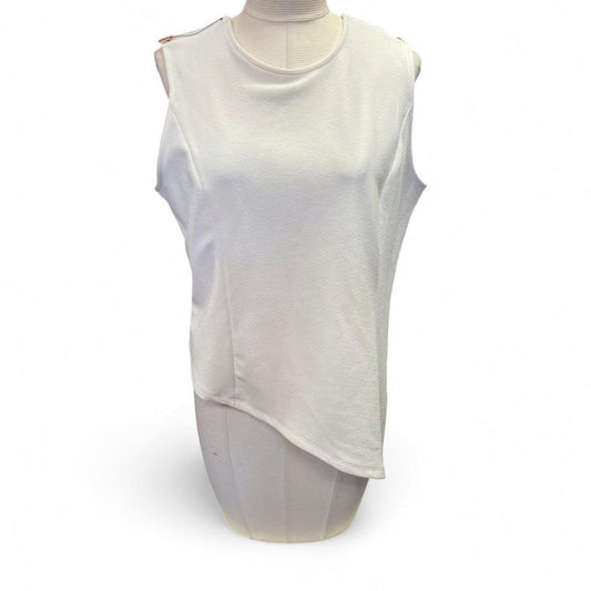 Ashley stewart white asymmetrical hem