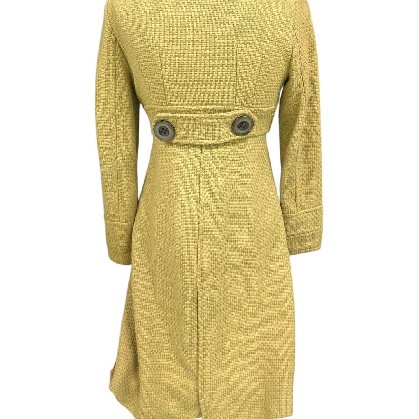 Yellow wool blend trench