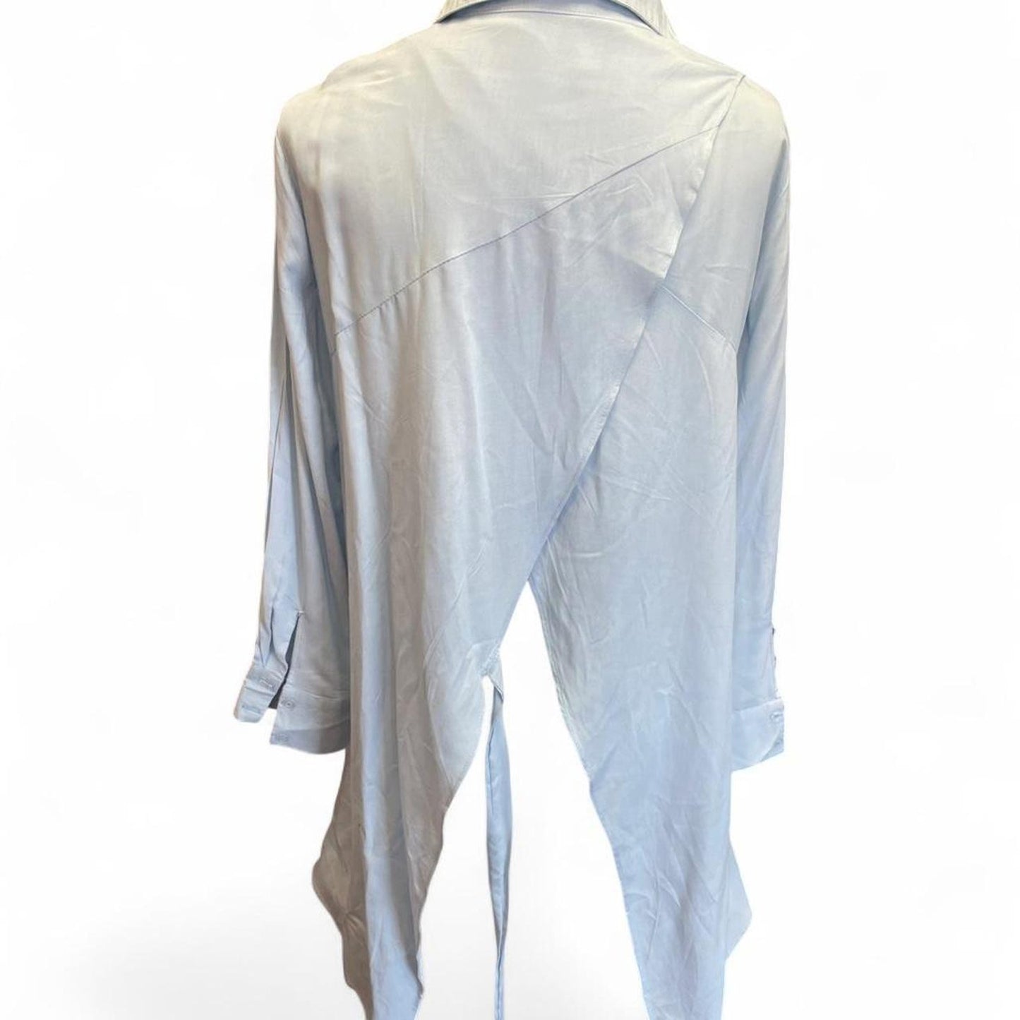 Light blue sheer blouse with