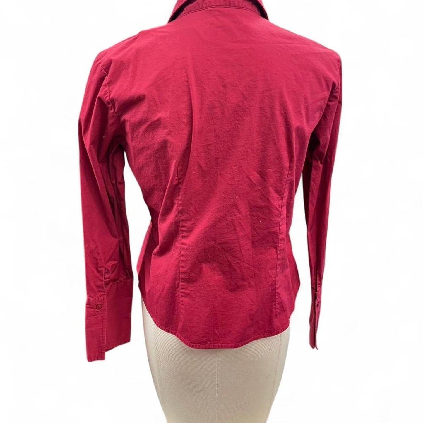 Red button up long sleeve shirt